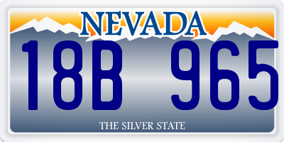 NV license plate 18B965