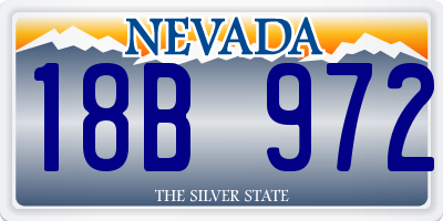 NV license plate 18B972