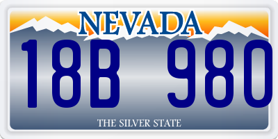 NV license plate 18B980