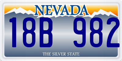 NV license plate 18B982