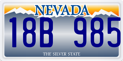 NV license plate 18B985