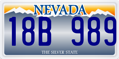 NV license plate 18B989
