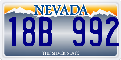 NV license plate 18B992