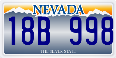 NV license plate 18B998