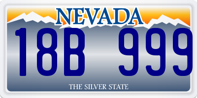 NV license plate 18B999