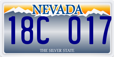 NV license plate 18C017