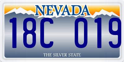 NV license plate 18C019