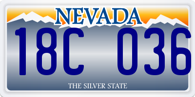 NV license plate 18C036