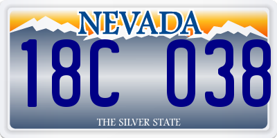 NV license plate 18C038