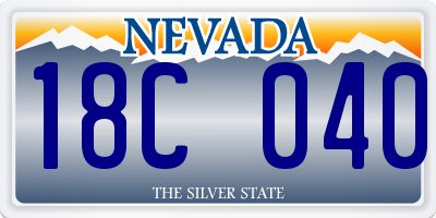 NV license plate 18C040