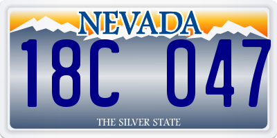 NV license plate 18C047
