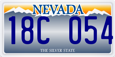 NV license plate 18C054