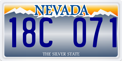 NV license plate 18C071