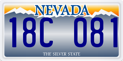 NV license plate 18C081