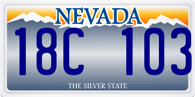 NV license plate 18C103