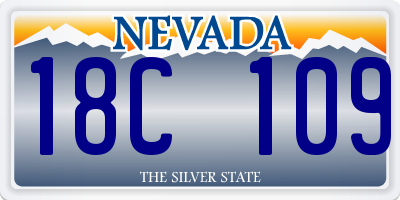 NV license plate 18C109