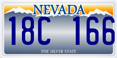 NV license plate 18C166