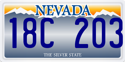 NV license plate 18C203