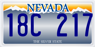 NV license plate 18C217