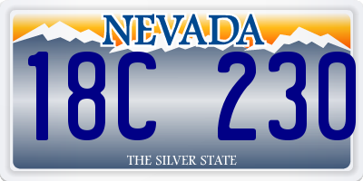 NV license plate 18C230