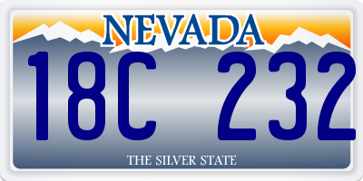 NV license plate 18C232