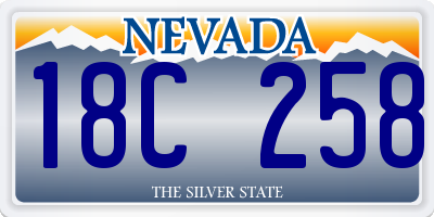 NV license plate 18C258