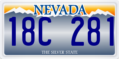 NV license plate 18C281