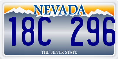NV license plate 18C296