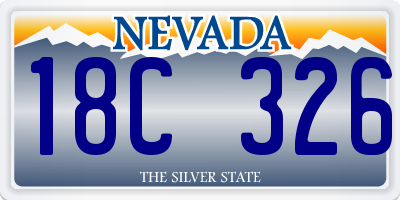 NV license plate 18C326