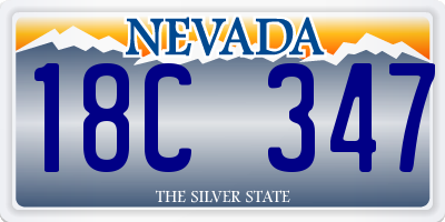 NV license plate 18C347