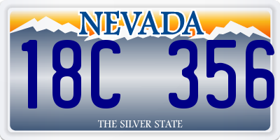 NV license plate 18C356