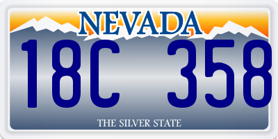 NV license plate 18C358
