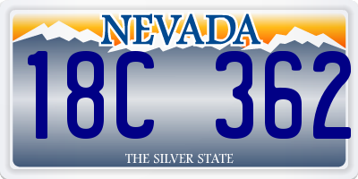 NV license plate 18C362