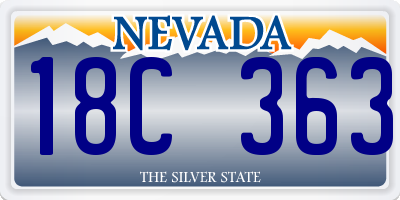 NV license plate 18C363