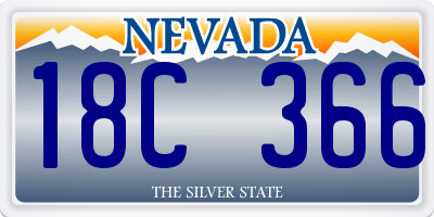 NV license plate 18C366