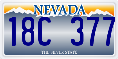 NV license plate 18C377