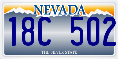 NV license plate 18C502