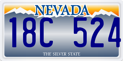 NV license plate 18C524