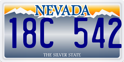 NV license plate 18C542