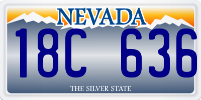 NV license plate 18C636