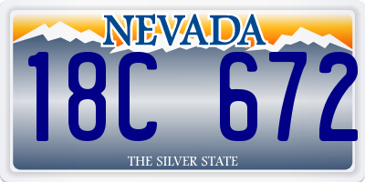 NV license plate 18C672