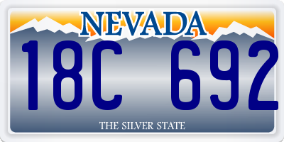 NV license plate 18C692