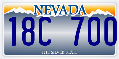 NV license plate 18C700