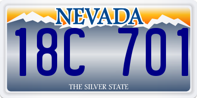 NV license plate 18C701