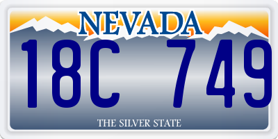 NV license plate 18C749