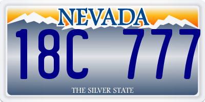 NV license plate 18C777