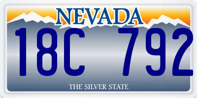 NV license plate 18C792