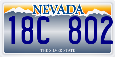 NV license plate 18C802