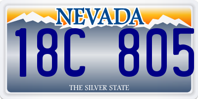 NV license plate 18C805