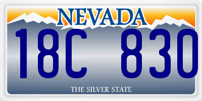 NV license plate 18C830